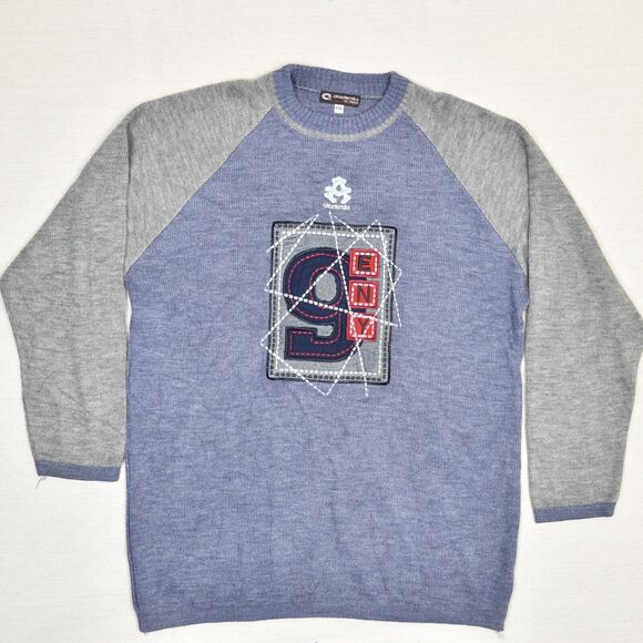 Akademiks Men Pullover Sweater Crew Neck Acrylic Multicolor Size 2XL Y2K - Picture 1 of 8